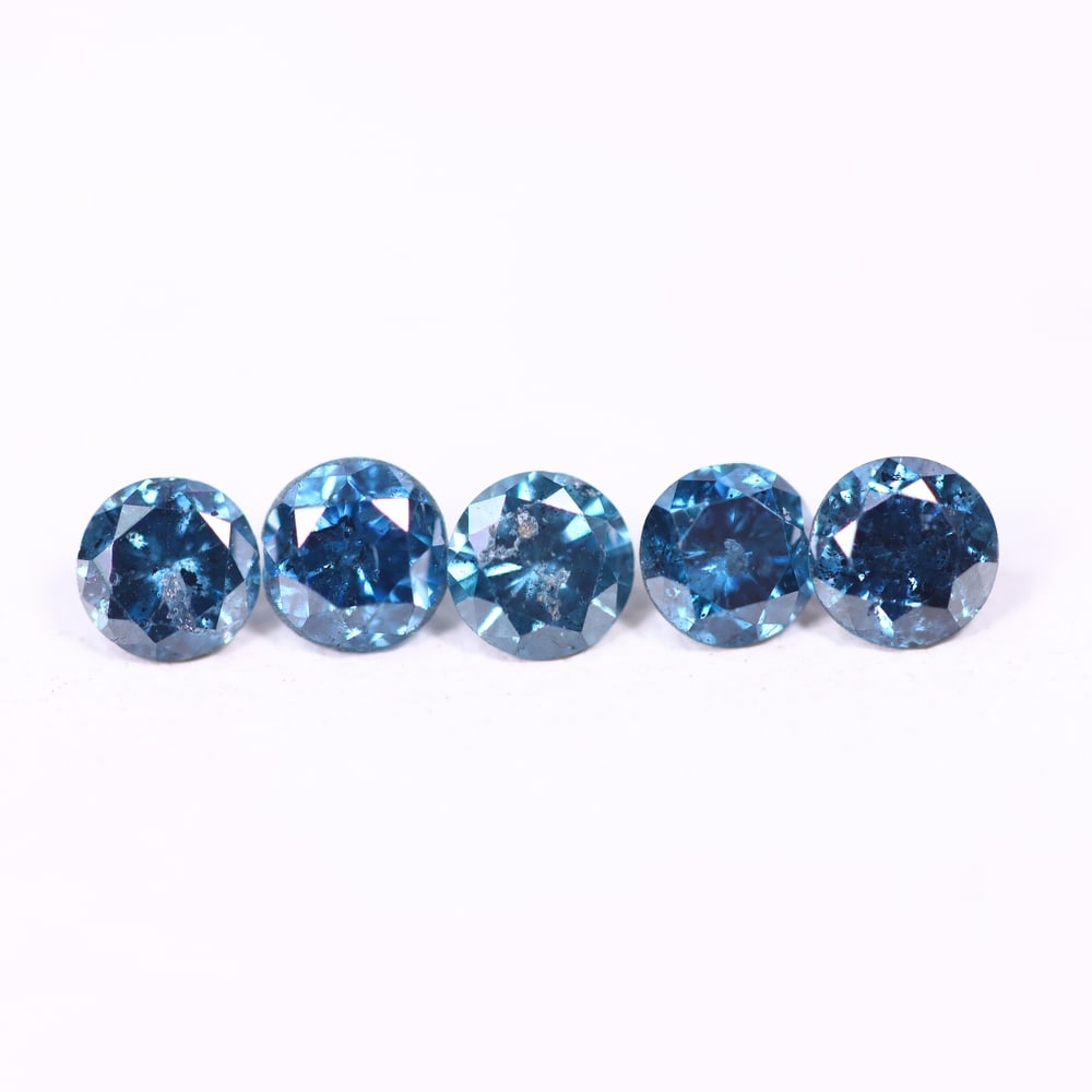0.45ct 5pcs Blue Round Diamond 2.8mm - Natural Diamond, Loose Diamond, 356DD: Ksmith Heritage Auctioneers Subject: Natural Diamond Origin: Africa Treatment: HPHT