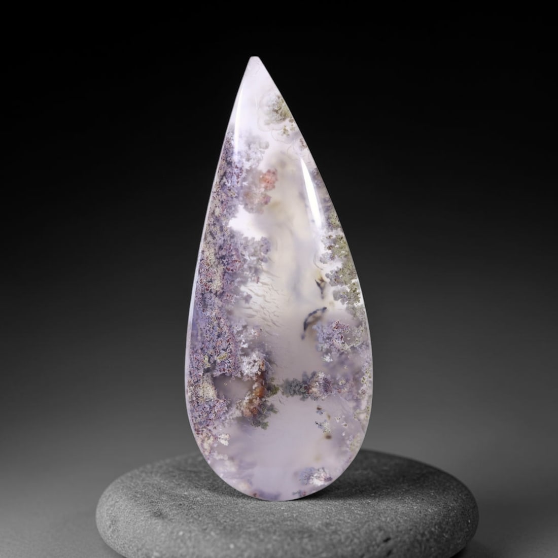 21.38Ct Moss Agate Cabochon - Polished - 38x16mm Approx , 837E: Ksmith Heritage Auctioneers Subject: Natural Agate Treatment: Natural Untreated Type: Cabochon, Polished