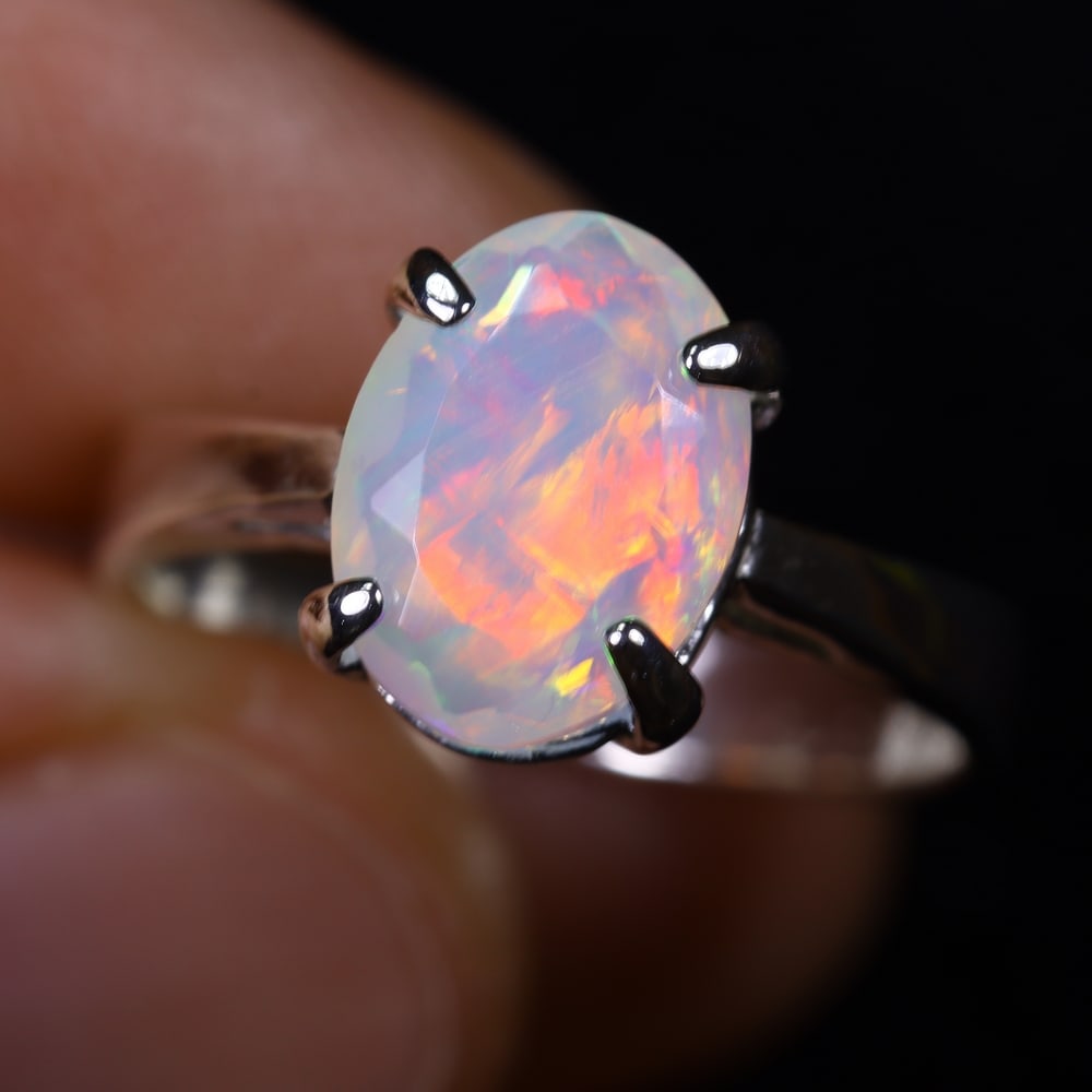 3.01g Natural Opal Stone Sterling Silver 925 Ring (Adjustable) , 566E: Ksmith Heritage Auctioneers Subject: Natural Ethiopian Opal Ring (Silver 925) Origin: Ethiopia Stone Dimension: 11x8mm Treatment: Natural Untreated Type: Faceted, Polished