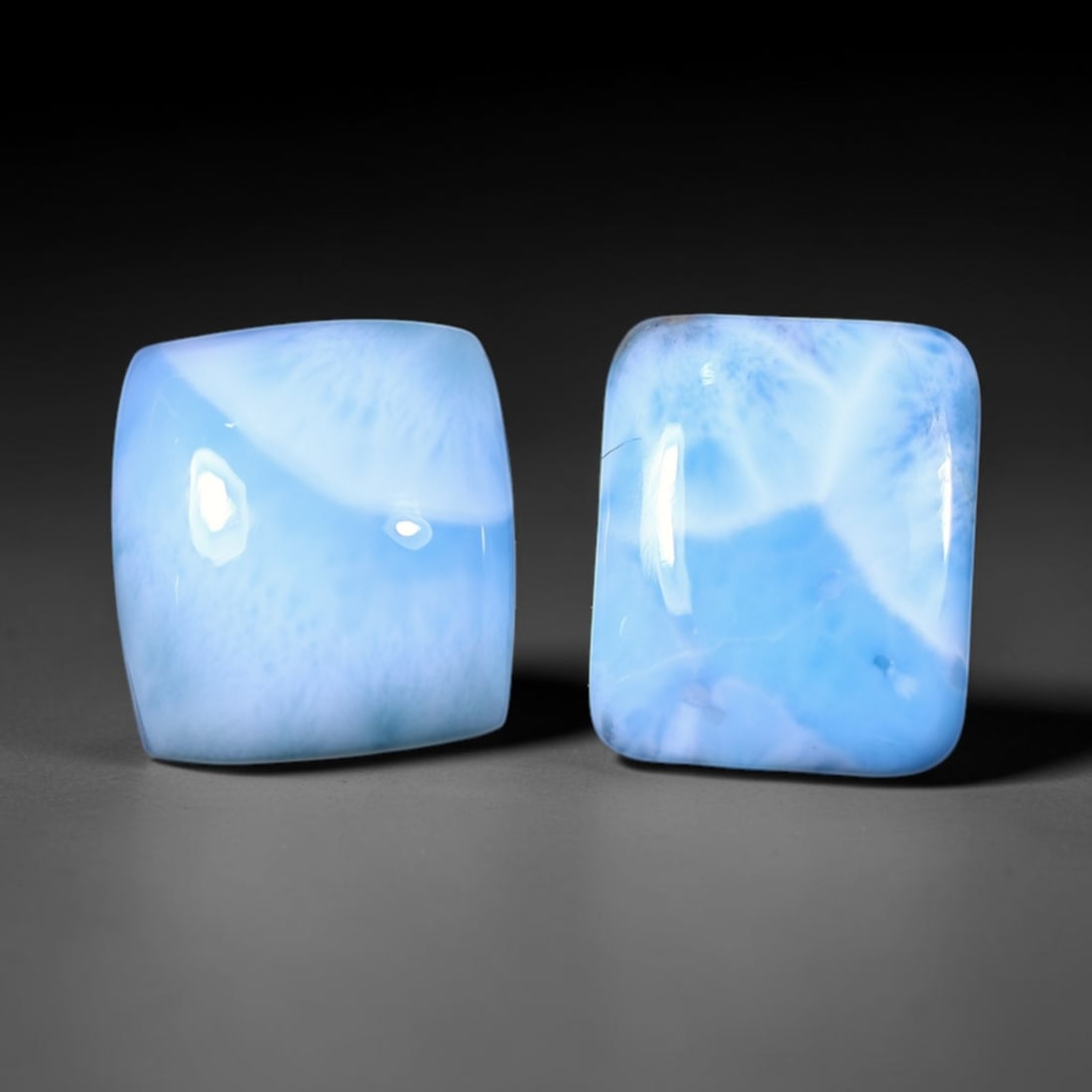 *20.59cts Natural Larimar Set - Polished Cabochon, 1111B: Ksmith Heritage Auctioneers Subject: Natural Larimar Carat Weight: 20.59 cts Dimension: 13.6x12.2x6.6 mm Type: Cabochon, Polished