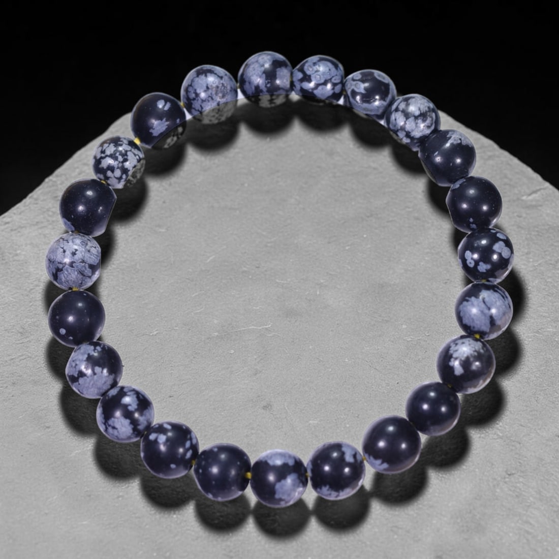 14.67g Snowflake Obsidian Bracelet - Polished Beads, 1172B: Ksmith Heritage Auctioneers Subject: Natural Snowflake Obsidian Carat Weight: 14.67g