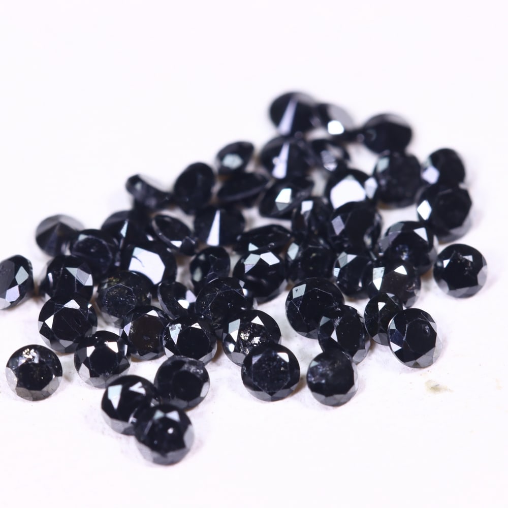 1.23ct 50pcs Black Diamond Lot 1.6mm-1.9mm - Natural Diamond, Loose Diamond, 40DD: Ksmith Heritage Auctioneers Subject: Natural Diamond Origin: Africa Treatment: Heated