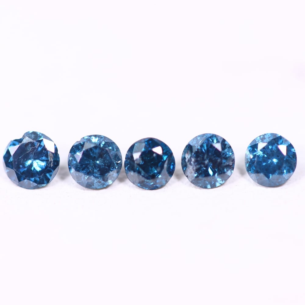 0.45ct 5pcs Blue Round Diamond 2.8mm - Natural Diamond, Loose Diamond, 345DD: Ksmith Heritage Auctioneers Subject: Natural Diamond Origin: Africa Treatment: HPHT