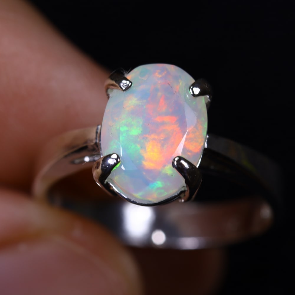 3.12g Natural Opal Stone Sterling Silver 925 Ring (Adjustable) , 292E: Ksmith Heritage Auctioneers Subject: Natural Ethiopian Opal Ring (Silver 925) Origin: Ethiopia Stone Dimension: 11x8mm Treatment: Natural Untreated Type: Faceted, Polished