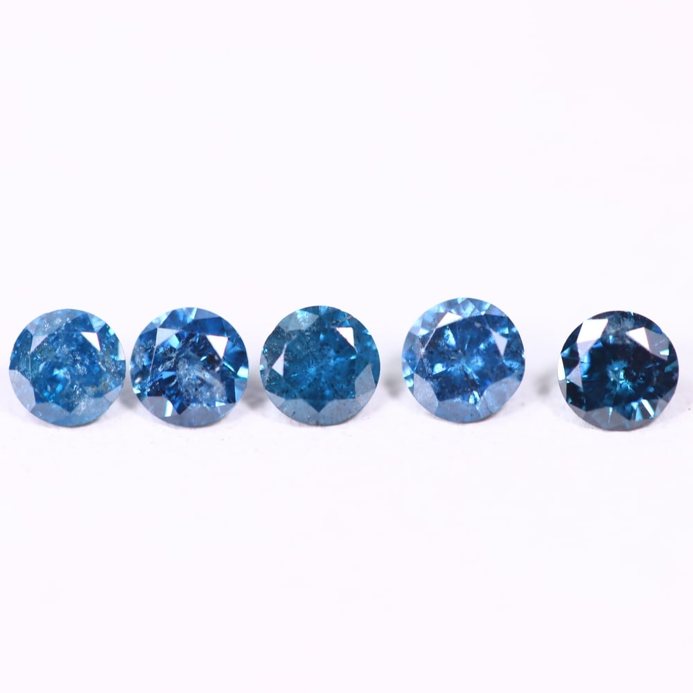 0.45ct 5pcs Blue Round Diamond 2.8mm - Natural Diamond, Loose Diamond, 380DD: Ksmith Heritage Auctioneers Subject: Natural Diamond Origin: Africa Treatment: HPHT