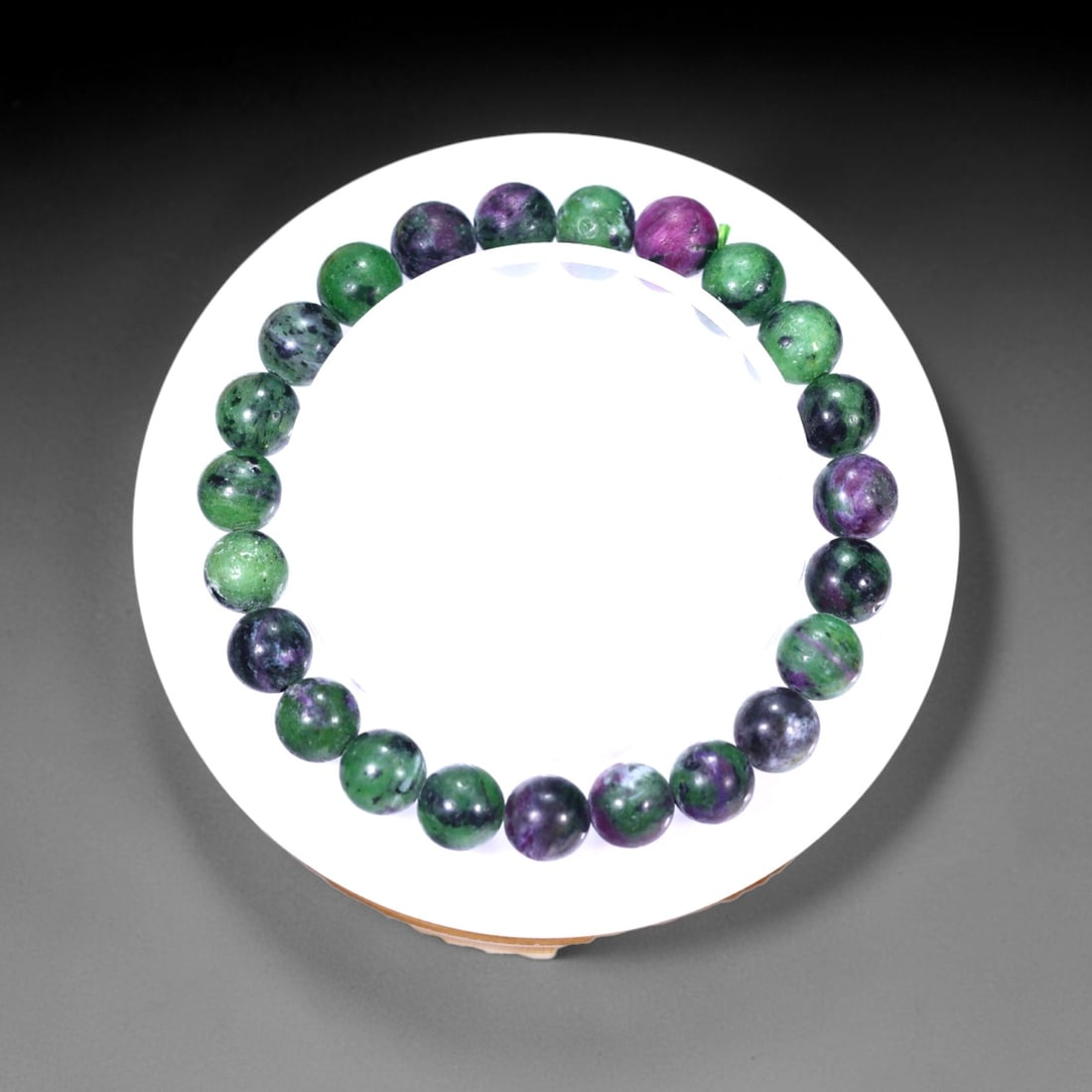 21.04g Ruby Zoisite Bracelet - Polished Beads, 886B: Ksmith Heritage Auctioneers Subject: Natural Ruby Zoisite Carat Weight: 21.04g