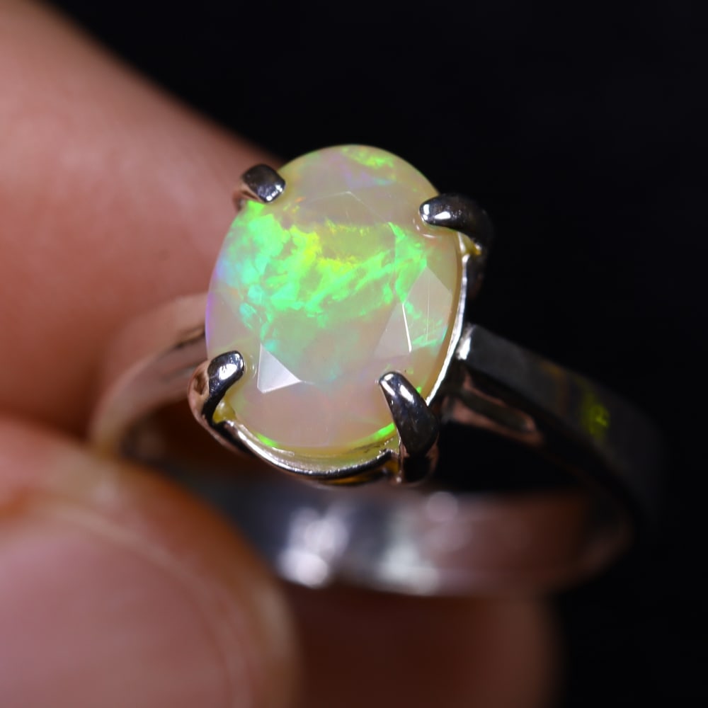 2.91g Natural Opal Stone Sterling Silver 925 Ring (Adjustable) , 272E: Ksmith Heritage Auctioneers Subject: Natural Ethiopian Opal Ring (Silver 925) Origin: Ethiopia Stone Dimension: 11x8mm Treatment: Natural Untreated Type: Faceted, Polished