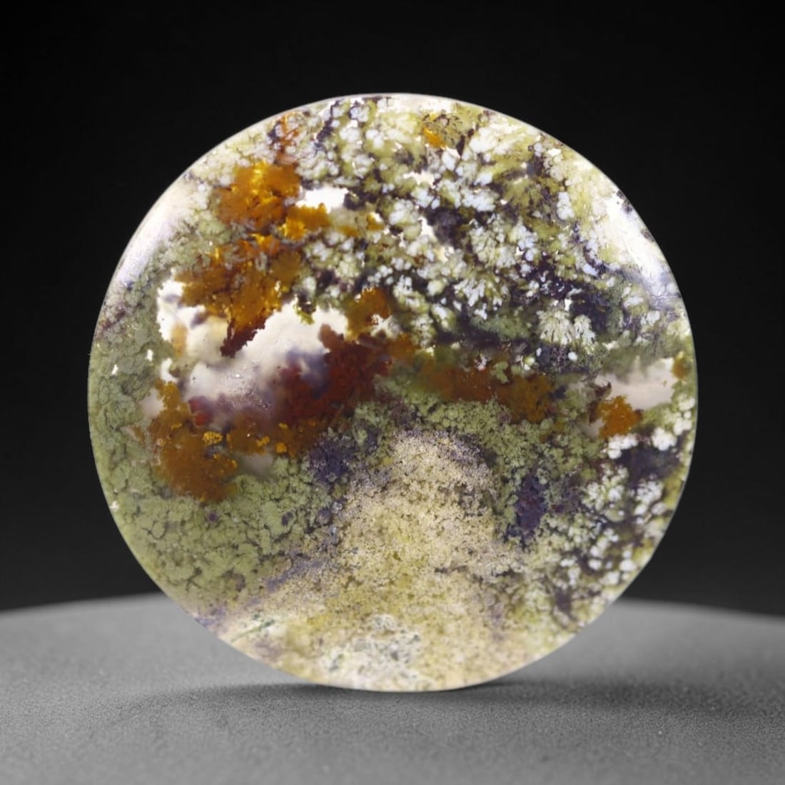 23.40Ct Moss Agate Cabochon - Polished - 31x31mm Approx , 801E: Ksmith Heritage Auctioneers Subject: Natural Agate Treatment: Natural Untreated Type: Cabochon, Polished