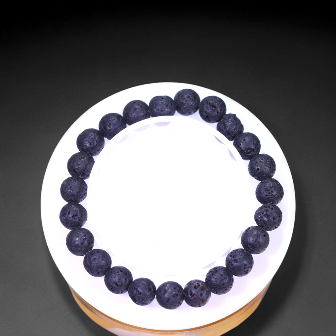 17.23g Lava Stone Bracelet - Polished Beads, 866B (1 of 2)