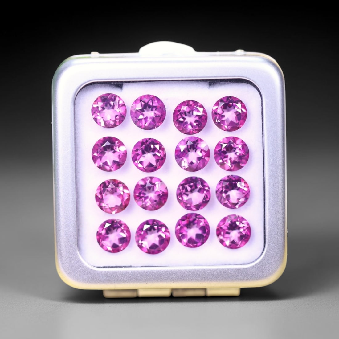 *15.71cts Natural Pink Topaz Set - Polished Faceted , 6mm, 59C: Ksmith Heritage AuctioneersSubject: Natural Topaz (without box) Origin: Myanmar Treatment: Coated
