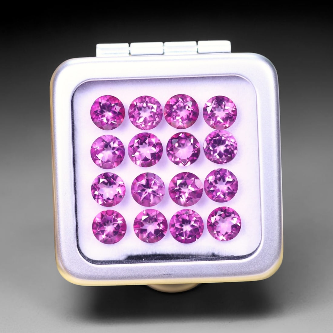 *15.83cts Natural Pink Topaz Set - Polished Faceted , 6mm, 56C: Ksmith Heritage AuctioneersSubject: Natural Topaz (without box) Origin: Myanmar Treatment: Coated