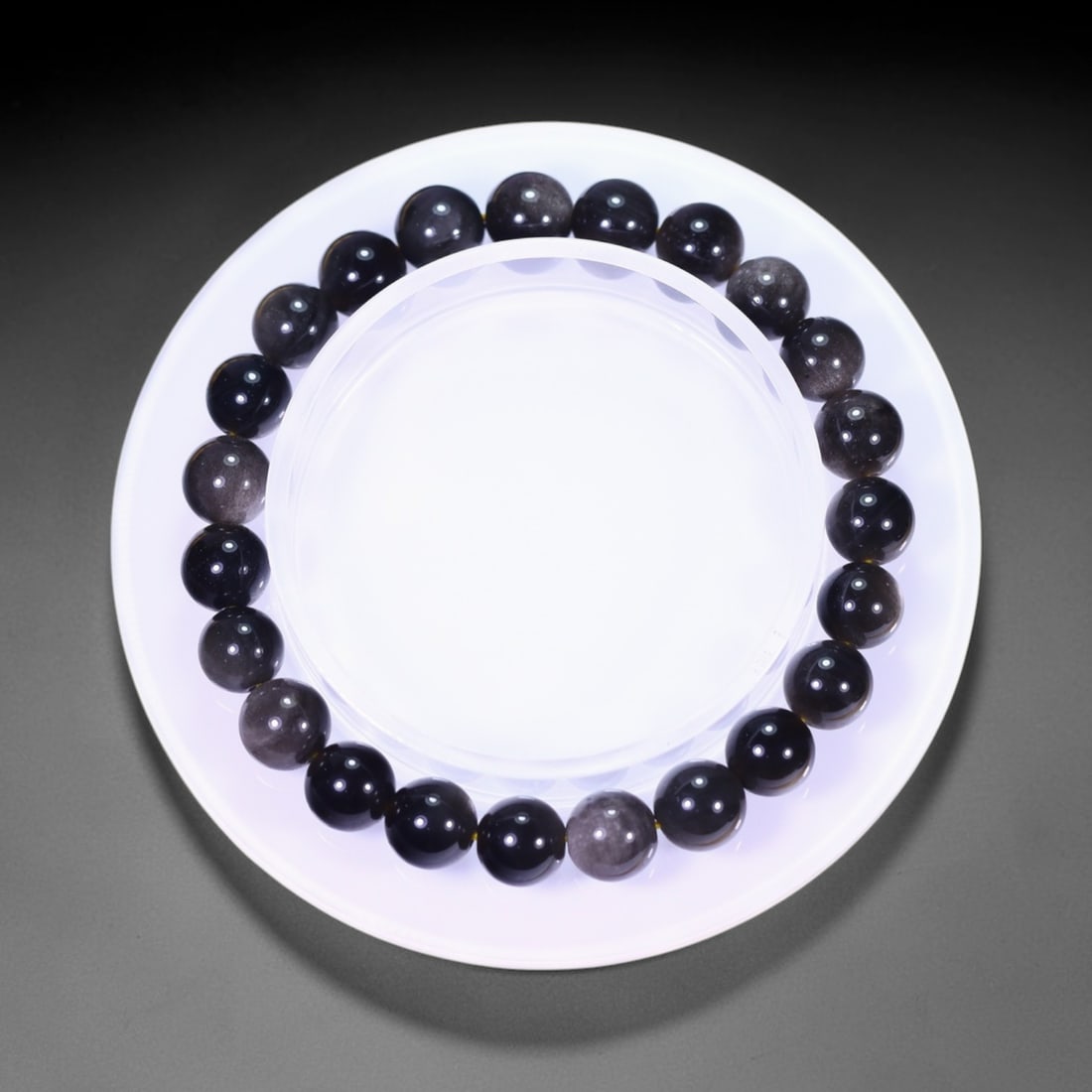 15.43g Black Tiger Eye Bracelet - Polished Beads, 292B (1 of 2)