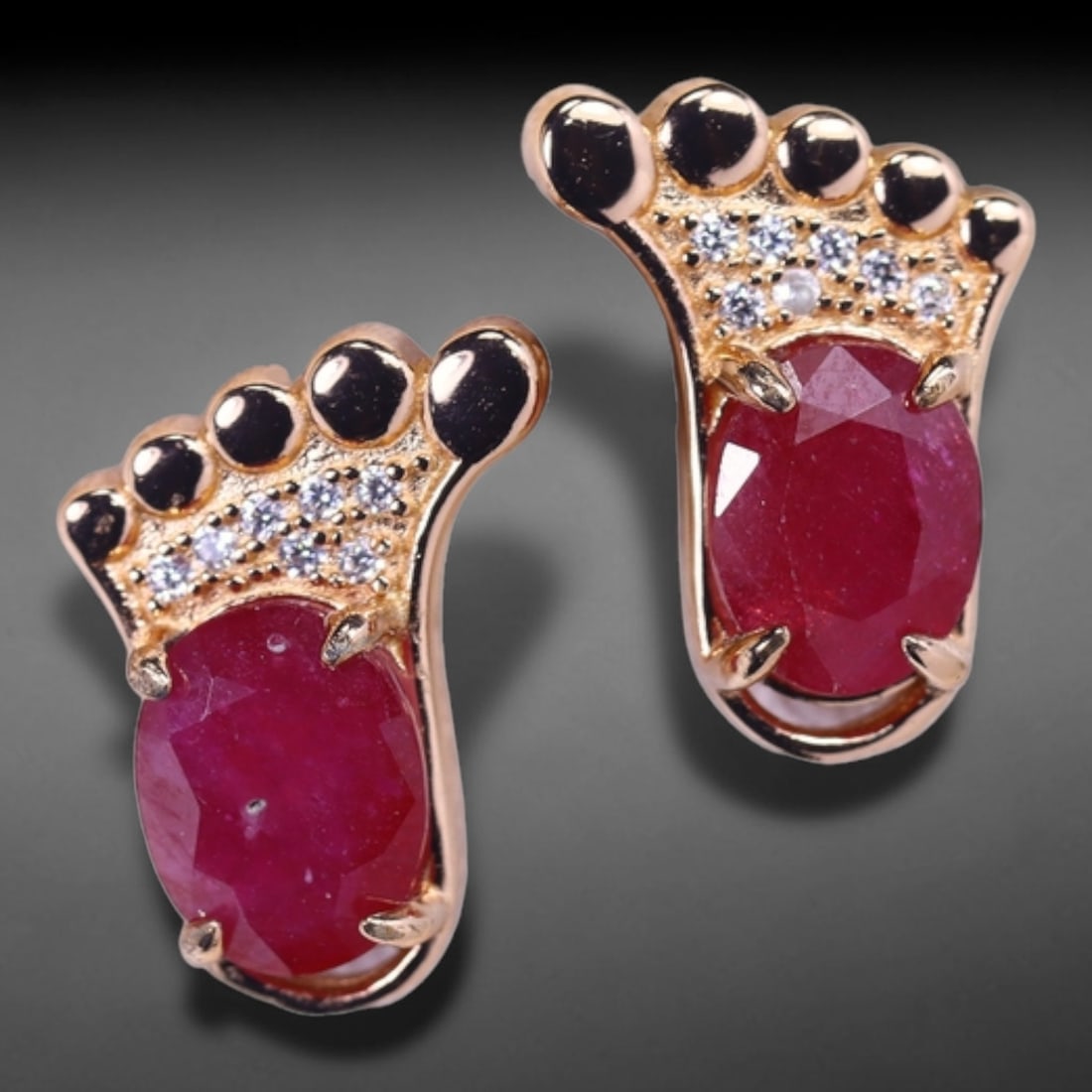 2.92g Ruby Earrings - 925 Sterling Silver , 102C: Ksmith Heritage Auctioneers