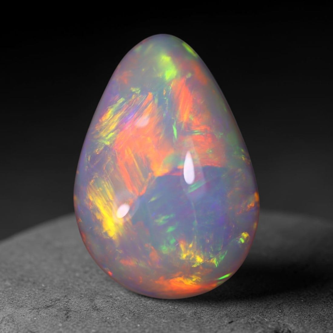 *9.61Ct Welo Opal Polished - Ethiopian Opal , 882E: Ksmith Heritage Auctioneers Subject: Natural Ethiopian Welo Opal Origin: Ethiopia Carat Weight: 9.61Ct Dimension: 19x13x7.8 mm Treatment: Natural Untreated Type: Cabochon,