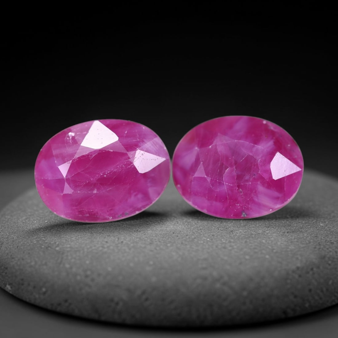 10.19Ct Red Ruby Set - Polished Faceted , 938E: Ksmith Heritage Auctioneers Subject: Natural Ruby Origin: Burma Carat Weight: 10.19Ct Dimension: 11.5x8.6x5.5 mm Treatment: Heated Type: Faceted, Polished