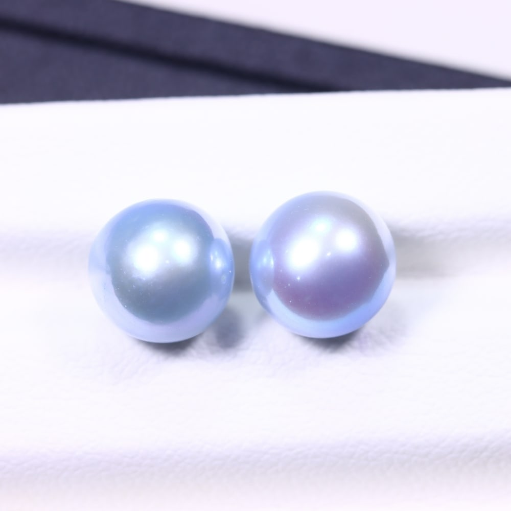 7.05cts Blue Freshwater Pearl Pair 8.0mm - No Hole Drill , 496C: Ksmith Heritage Auctioneers Subject: Natural Pearl Treatment: Colour Enhance Shape: Round Bead Type: Without hole, no drill