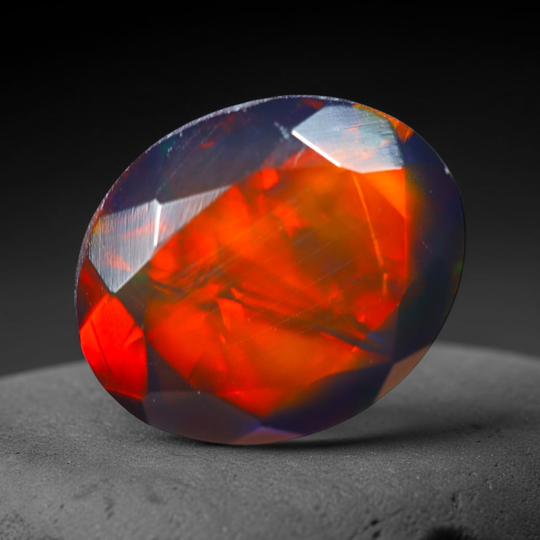 1.96Ct Natural Smoked Ethiopian Black Opal, Faceted Cut - 10.5x9.0x5.3 mm , 712C: Ksmith Heritage Auctioneers Subject: Natural Ethiopian Welo Opal Origin: Ethiopia Treatment: Smoked
