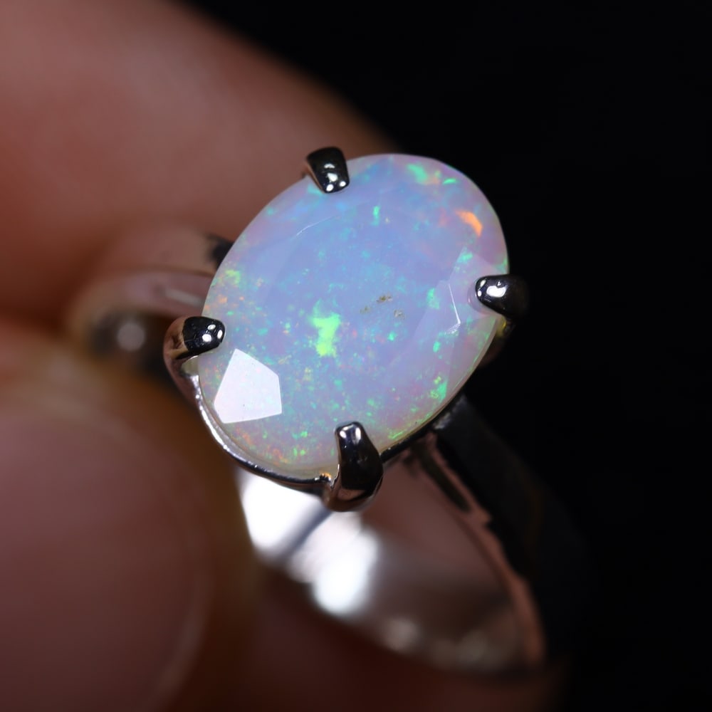 3.25g Natural Opal Stone Sterling Silver 925 Ring (Adjustable) , 513E: Ksmith Heritage Auctioneers Subject: Natural Ethiopian Opal Ring (Silver 925) Origin: Ethiopia Stone Dimension: 11x8mm Treatment: Natural Untreated Type: Faceted, Polished