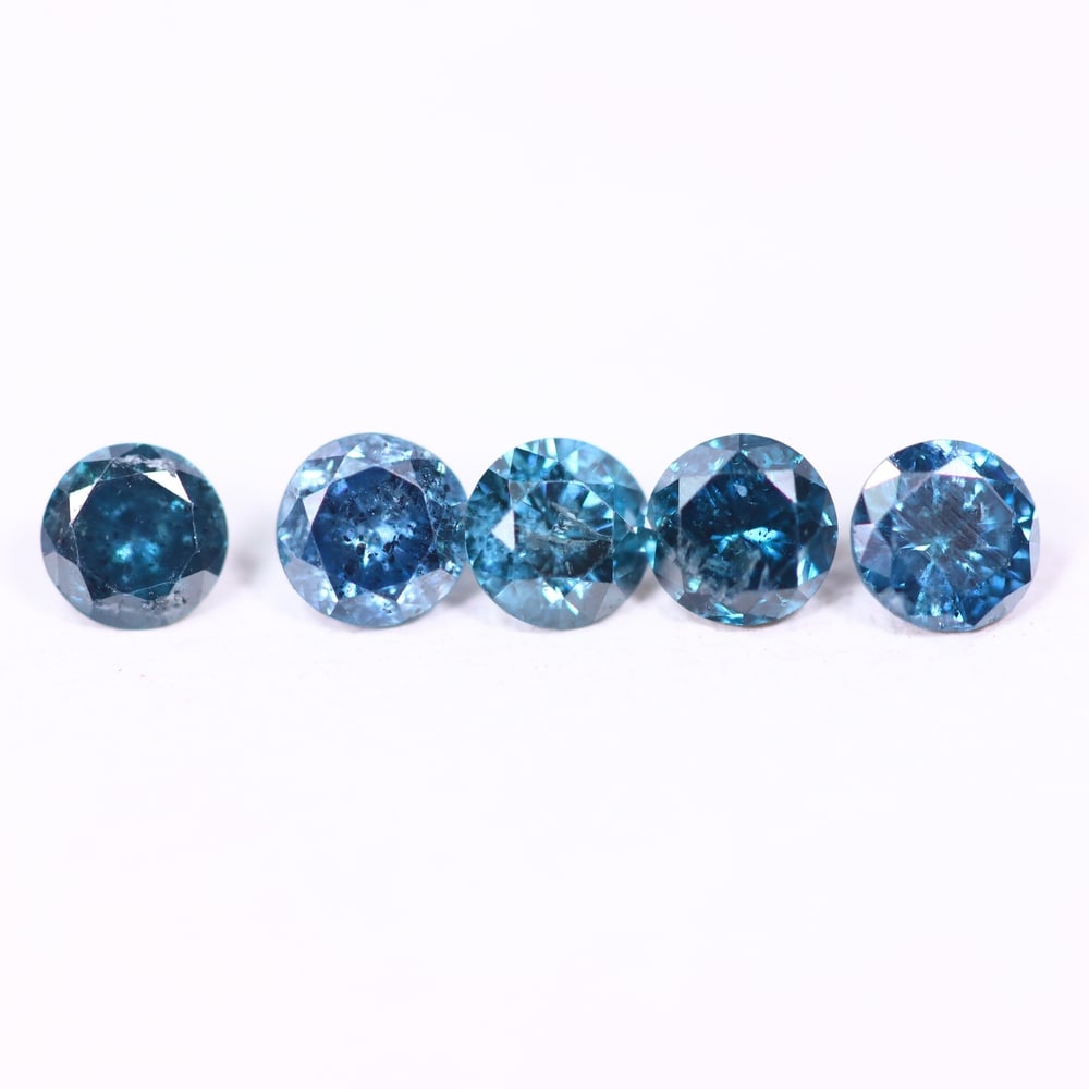 0.45ct 5pcs Blue Round Diamond 2.8mm - Natural Diamond, Loose Diamond, 309DD: Ksmith Heritage Auctioneers Subject: Natural Diamond Origin: Africa Treatment: HPHT