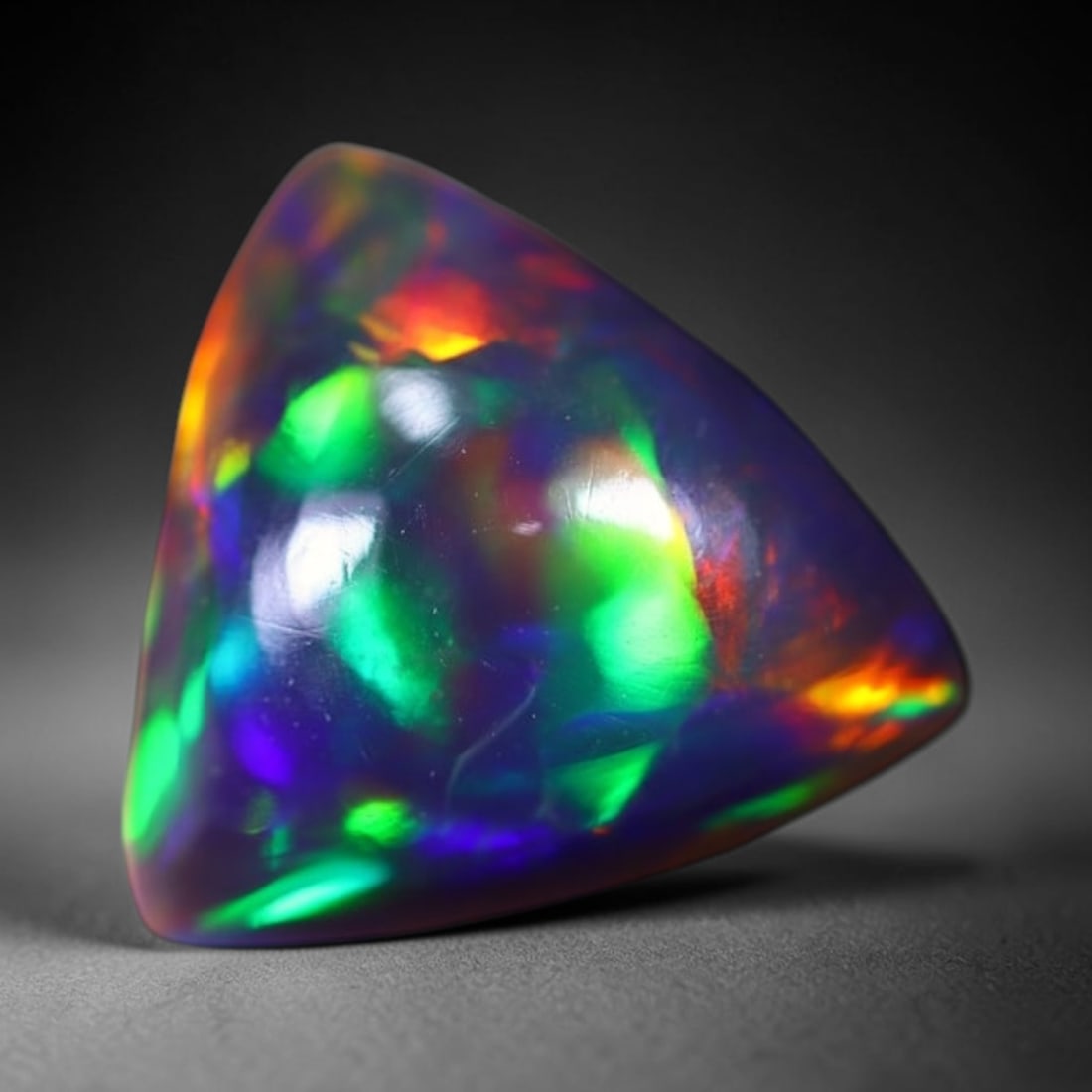 *1.97Ct Smoked Welo Opal Polished - Ethiopian Opal , 309C: Ksmith Heritage Auctioneers Subject: Natural Ethiopian Welo Opal Origin: Ethiopia Carat Weight: 1.97Ct Dimension: 9.7x9.4x4.8 mm Treatment: Smoked Type: Cabochon, Polished