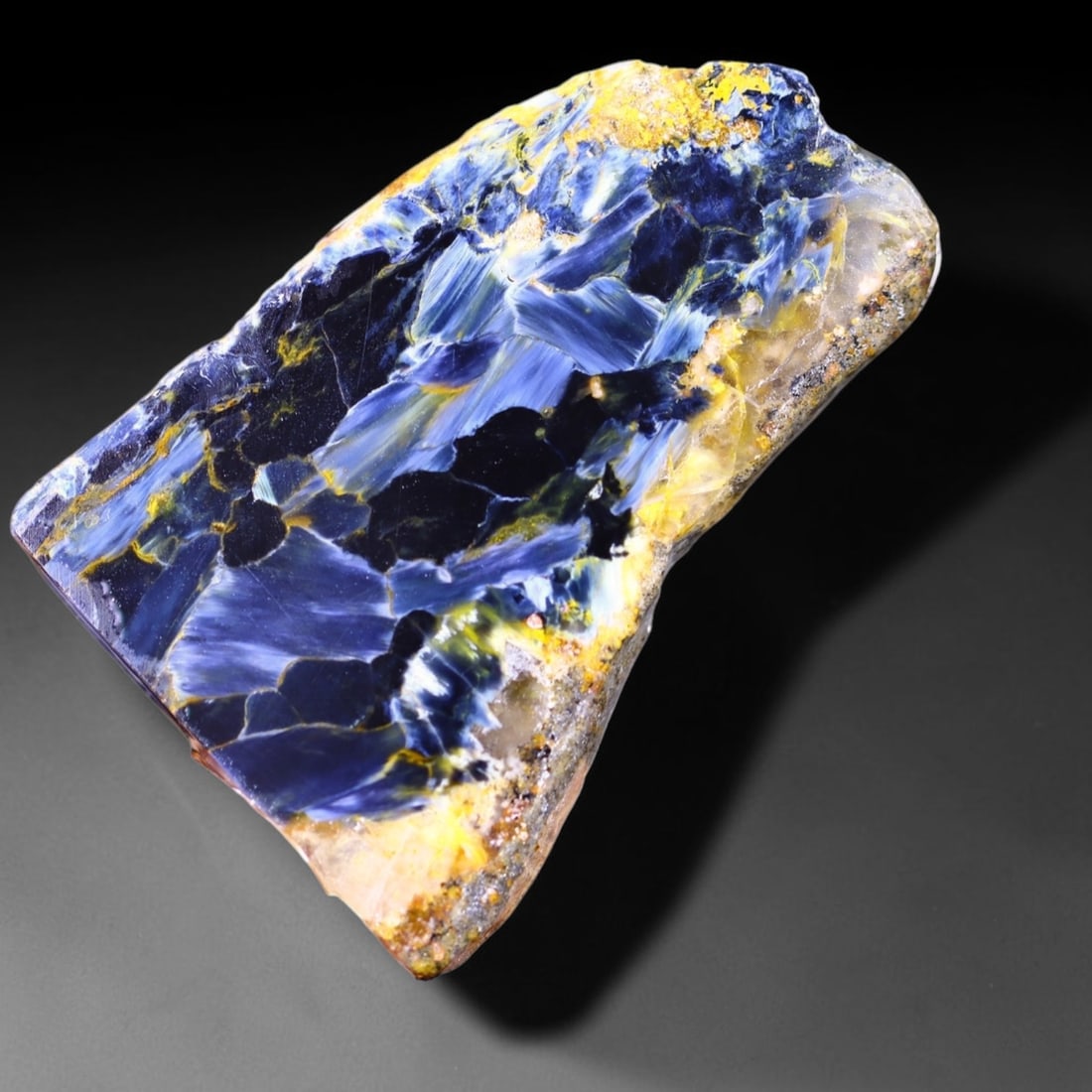 77.51Ct Pietersite Slab - Gemstone Crystal - Freeform Slice, 918B: Ksmith Heritage Auctioneers Subject: Natural Pietersite Origin: Namibia, South Africa Carat Weight: 77.51Ct Dimension: 49.9 x 34.8 x 5.3 mm Treatment: Natural Untreated Shape: