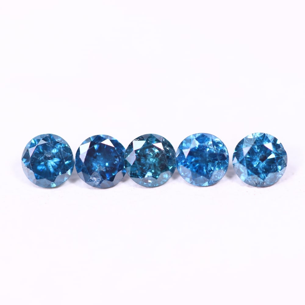 0.45ct 5pcs Blue Round Diamond 2.8mm - Natural Diamond, Loose Diamond, 353DD: Ksmith Heritage Auctioneers Subject: Natural Diamond Origin: Africa Treatment: HPHT