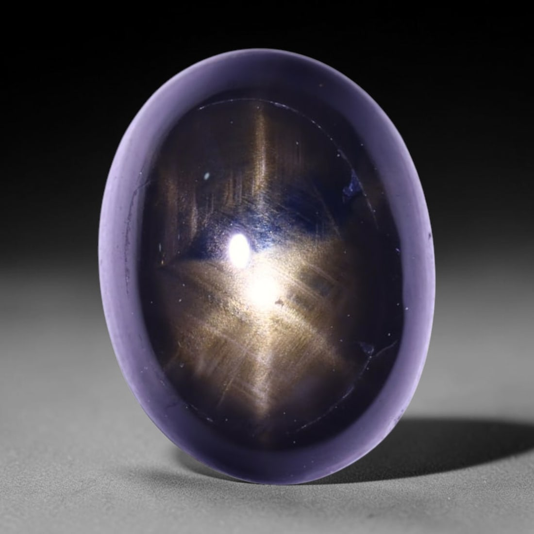 2.33cts 6 Rays Black Star Sapphire , 430E: Ksmith Heritage Auctioneers Subject: Natural 6 Rays Star Sapphire Origin: Myanmar Carat Weight: 2.33 cts Dimension: 8.8x6.6x3.3 mm Treatment: Diffusion Type: Cabochon, Pol