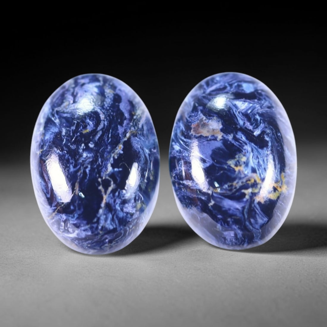 10.51Ct Pietersite Cabochon Pair - Gemstone Crystal - Oval Cabochon, 426B: Ksmith Heritage Auctioneers Subject: Natural Pietersite Origin: Namibia, South Africa Carat Weight: 10.51Ct Dimension: 14 x 10 x 4.4 mm Treatment: Natural Untreated Shape: Oval