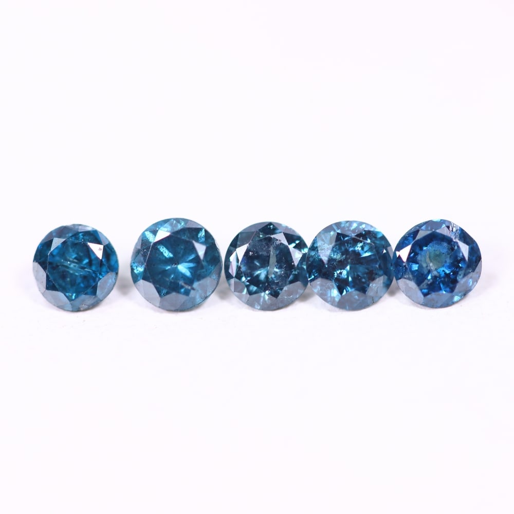 0.45ct 5pcs Blue Round Diamond 2.8mm - Natural Diamond, Loose Diamond, 522DD: Ksmith Heritage Auctioneers Subject: Natural Diamond Origin: Africa Treatment: HPHT