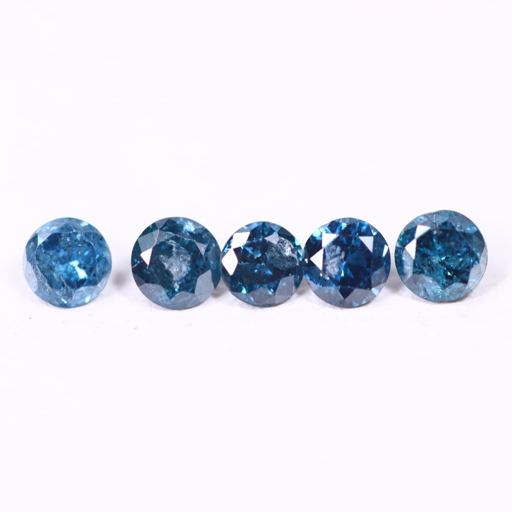 0.45ct 5pcs Blue Round Diamond 2.8mm - Natural Diamond, Loose Diamond, 337DD: Ksmith Heritage Auctioneers Subject: Natural Diamond Origin: Africa Treatment: HPHT