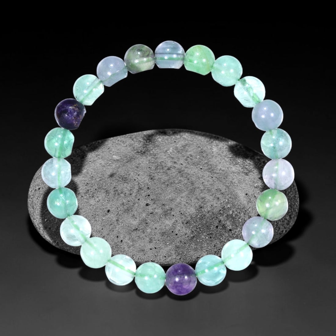 20.78g Fluorite Bracelet - Polished Beads , 643E: Ksmith Heritage Auctioneers Subject: Natural Fluorite Carat Weight: 20.78g