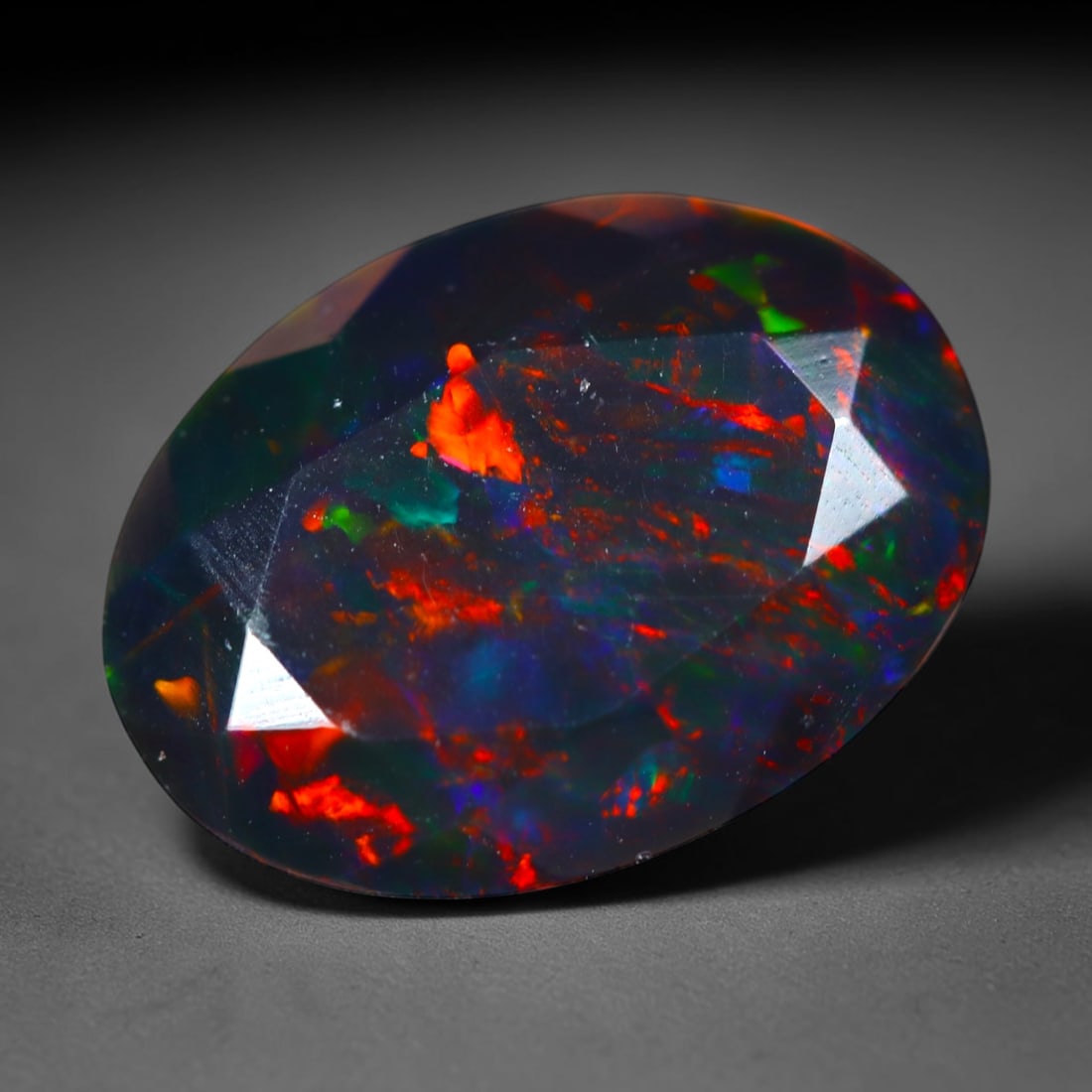 1.98Ct Natural Smoked Ethiopian Black Opal, Faceted Cut - 10.5x7.8x5.9 mm , 727C (1 of 6)