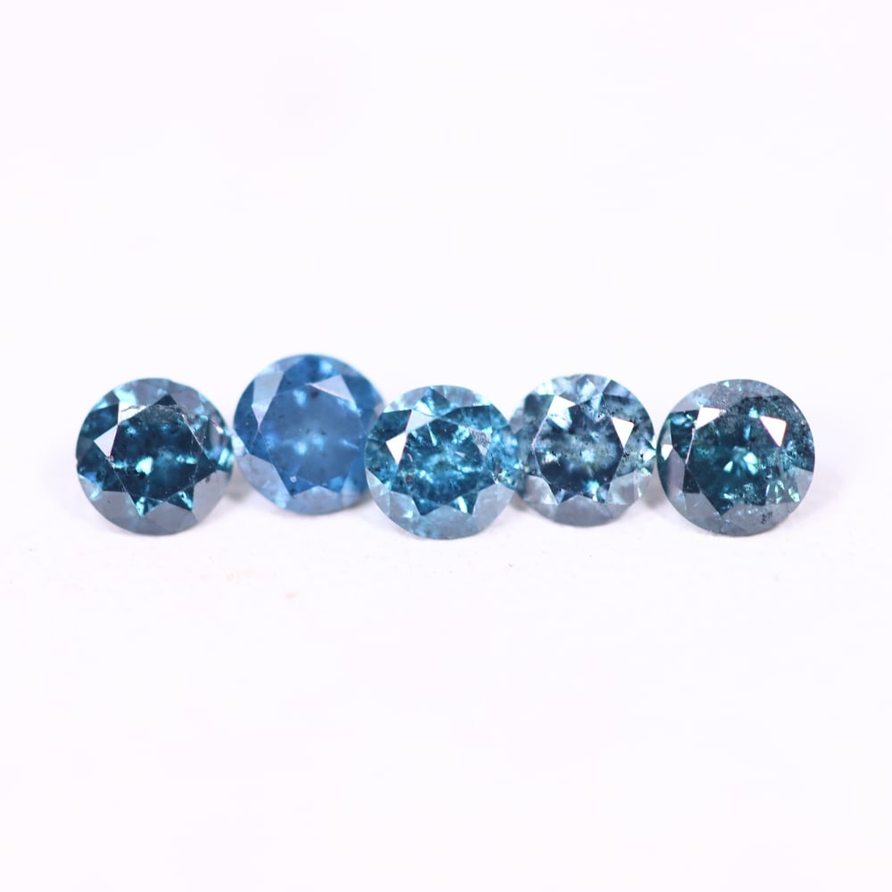 0.45ct 5pcs Blue Round Diamond 2.8mm - Natural Diamond, Loose Diamond, 305DD: Ksmith Heritage Auctioneers Subject: Natural Diamond Origin: Africa Treatment: HPHT