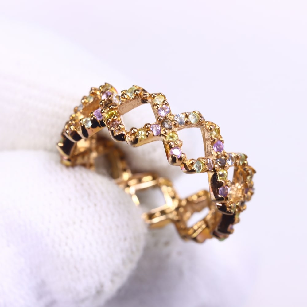 2.89g Multi Stone Ring - 925 Sterling Silver - Size US 6.5 , 99C: Ksmith Heritage Auctioneers