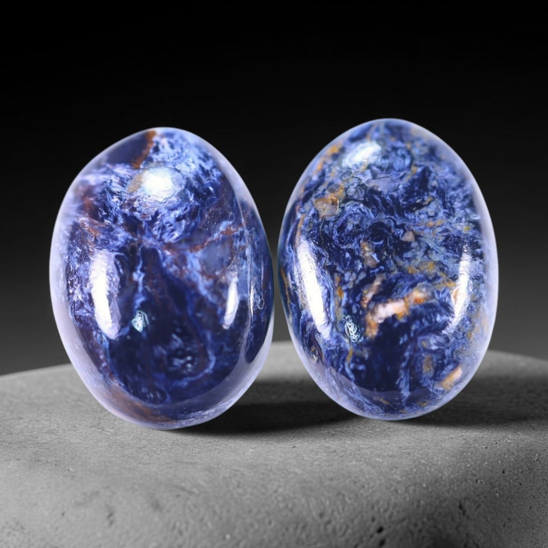 9.37Ct Pietersite Cabochon Pair - Gemstone Crystal - Oval Cabochon, 186B: Ksmith Heritage Auctioneers Subject: Natural Pietersite Origin: Namibia, South Africa Carat Weight: 9.37Ct Dimension: 13.9 x 10.2 x 4.4 mm Treatment: Natural Untreated Shape: O