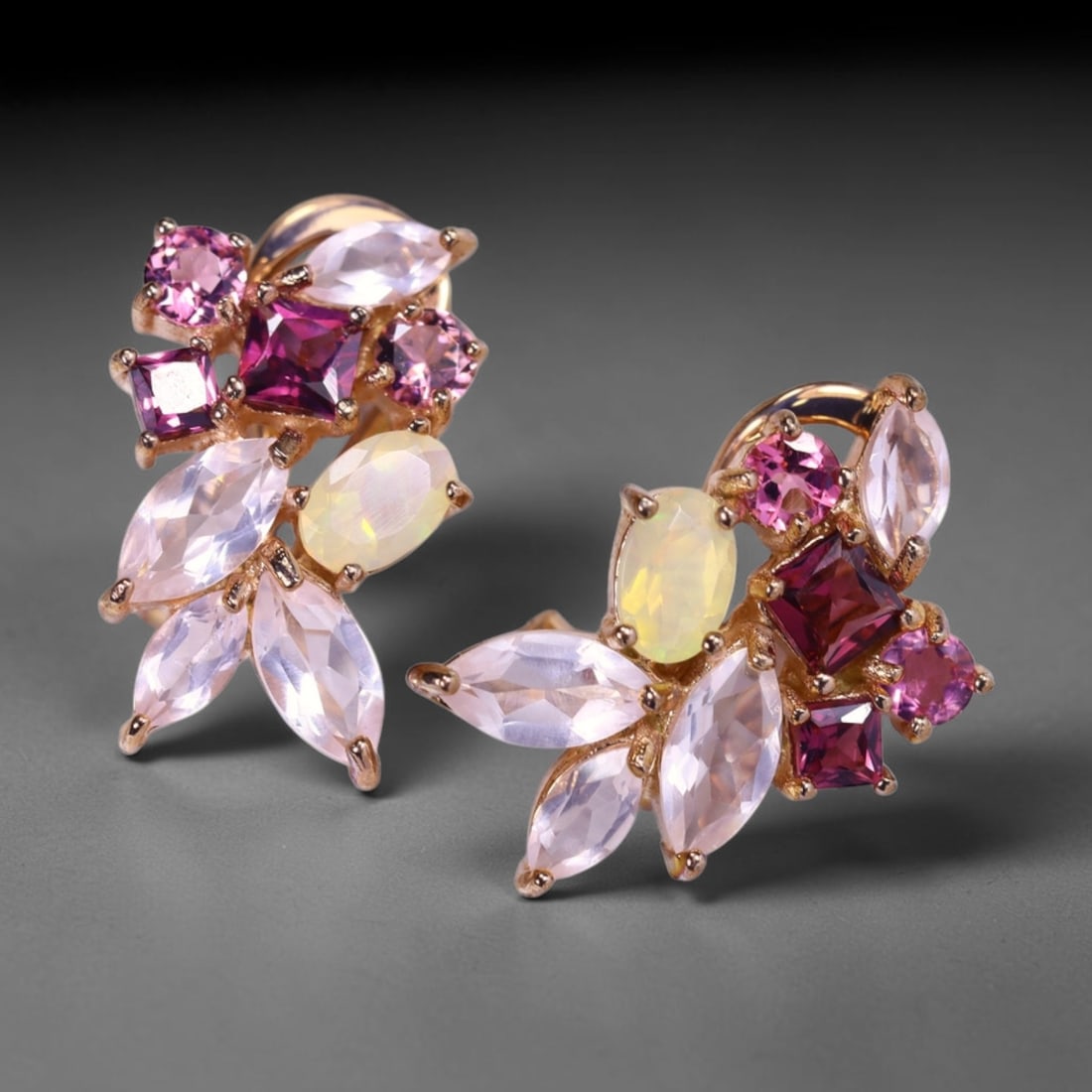 5.82g Multi Stone Earrings - 925 Sterling Silver , 103C: Ksmith Heritage Auctioneers