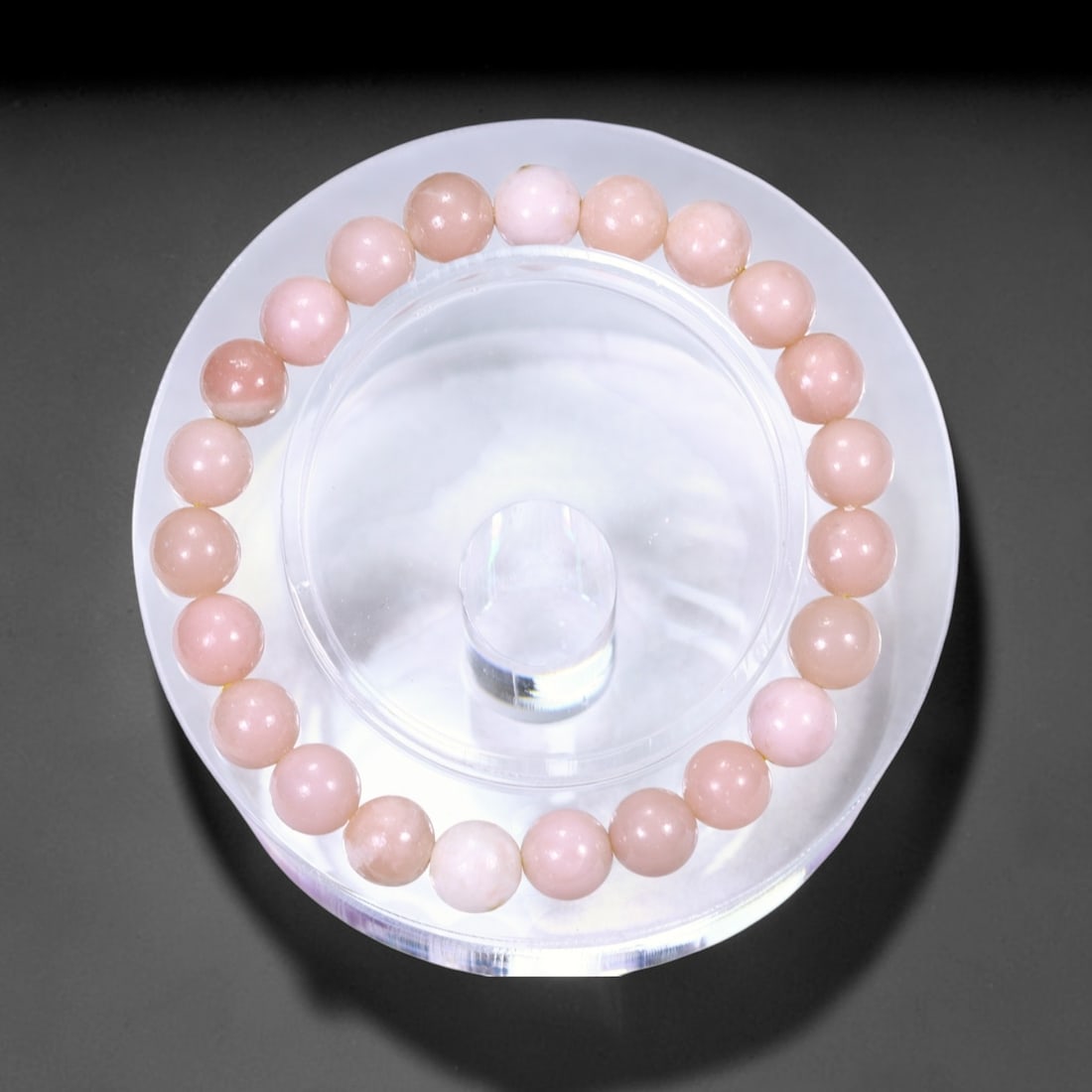 21.30g Pink Opal Bracelet - Polished Beads , 579E: Ksmith Heritage Auctioneers Subject: Natural Pink Opal Carat Weight: 21.30g