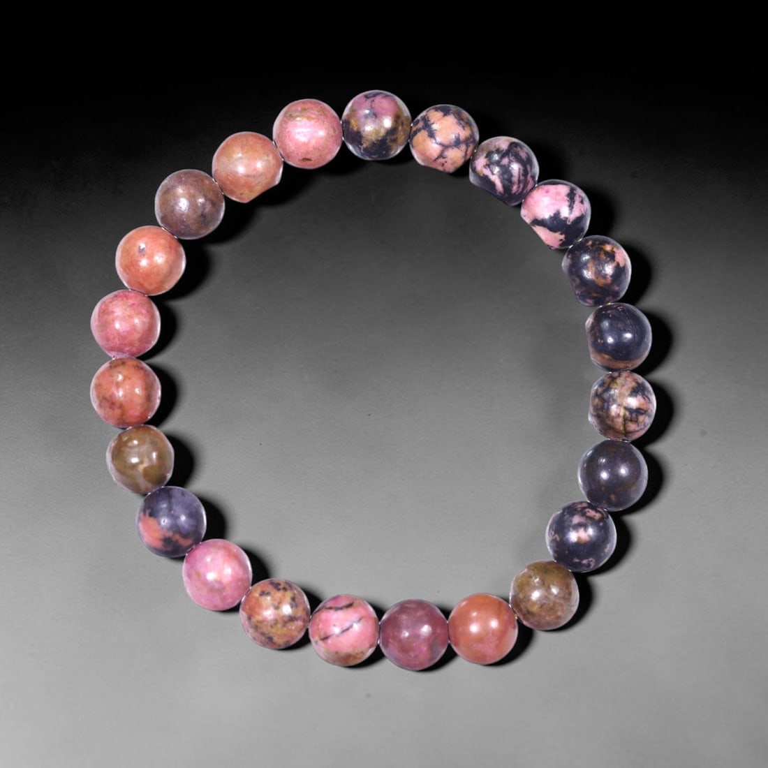 23.42g Rhodonite Bracelet - Polished Beads , 969E (1 of 3)