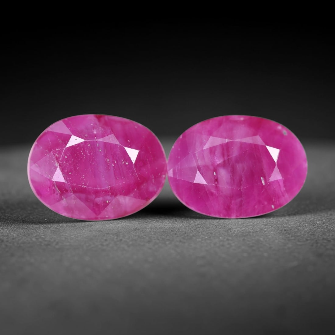 7.63Ct Red Ruby Set - Polished Faceted , 1186E: Ksmith Heritage Auctioneers Subject: Natural Ruby Origin: Burma Carat Weight: 7.63Ct Dimension: 11x8.1x4.4 mm Treatment: Heated Type: Faceted, Polished