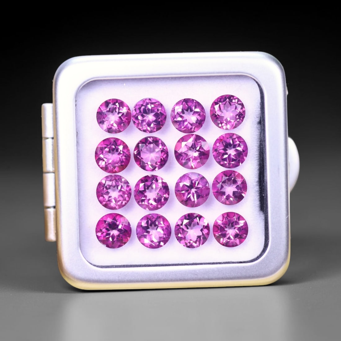 *15.61cts Natural Pink Topaz Set - Polished Faceted , 6mm, 57C: Ksmith Heritage AuctioneersSubject: Natural Topaz (without box) Origin: Myanmar Treatment: Coated