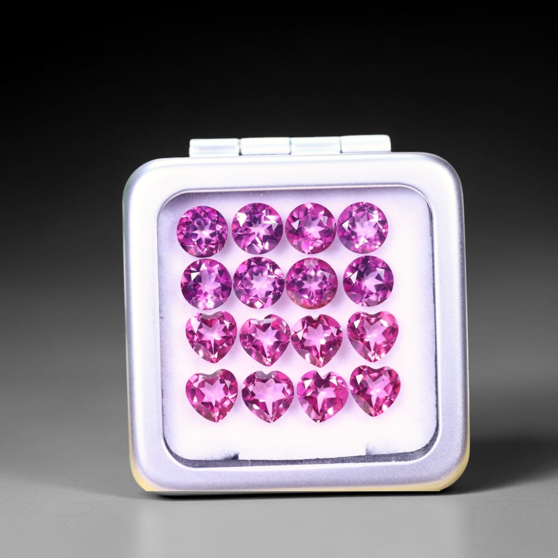 *15.14cts Natural Pink Topaz Set - Polished Faceted , 6mm, 60C: Ksmith Heritage AuctioneersSubject: Natural Topaz (without box) Origin: Myanmar Treatment: Coated