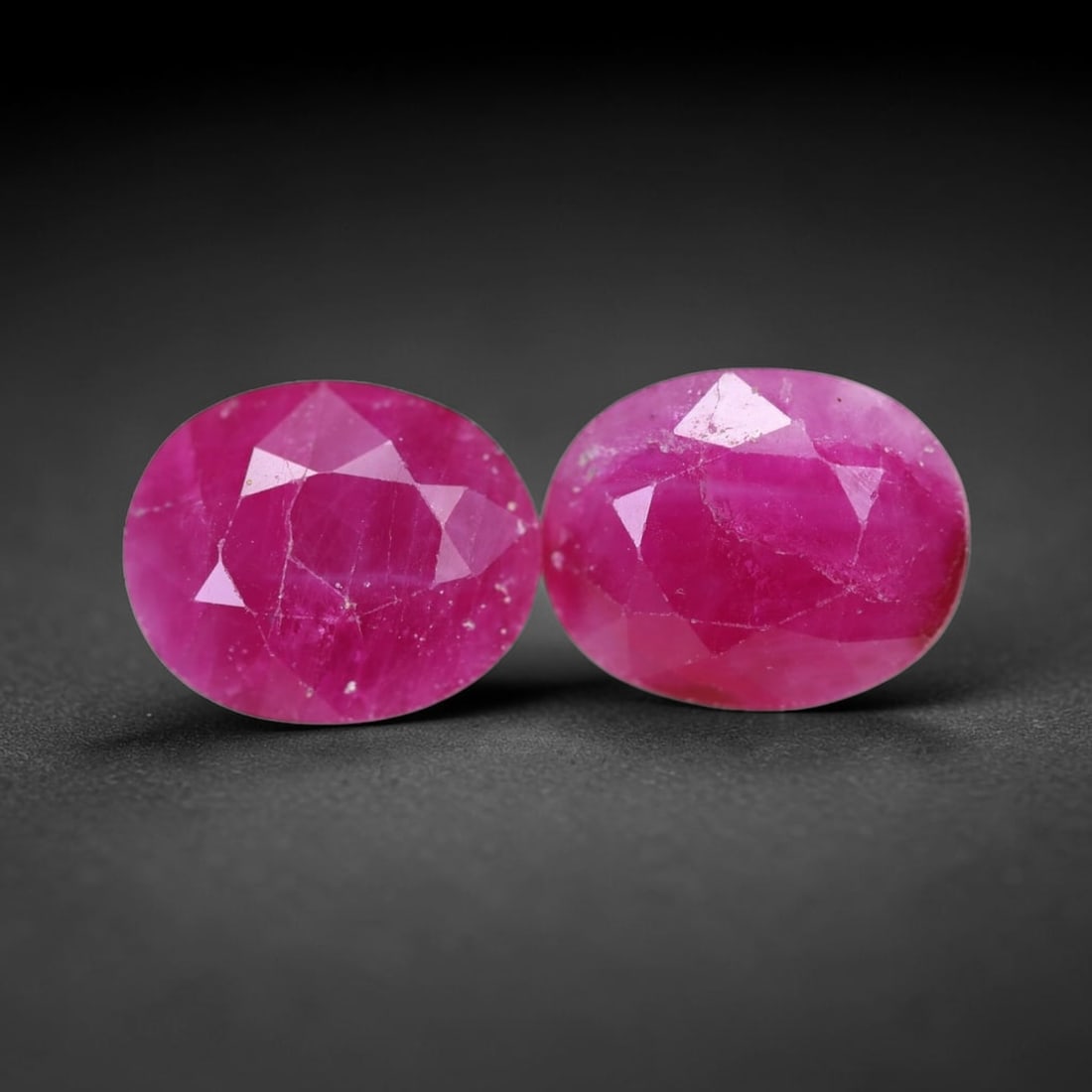 7.02Ct Red Ruby Set - Polished Faceted , 686E: Ksmith Heritage Auctioneers Subject: Natural Ruby Origin: Burma Carat Weight: 7.02Ct Dimension: 9.4x7.7x5.2 mm Treatment: Heated Type: Faceted, Polished