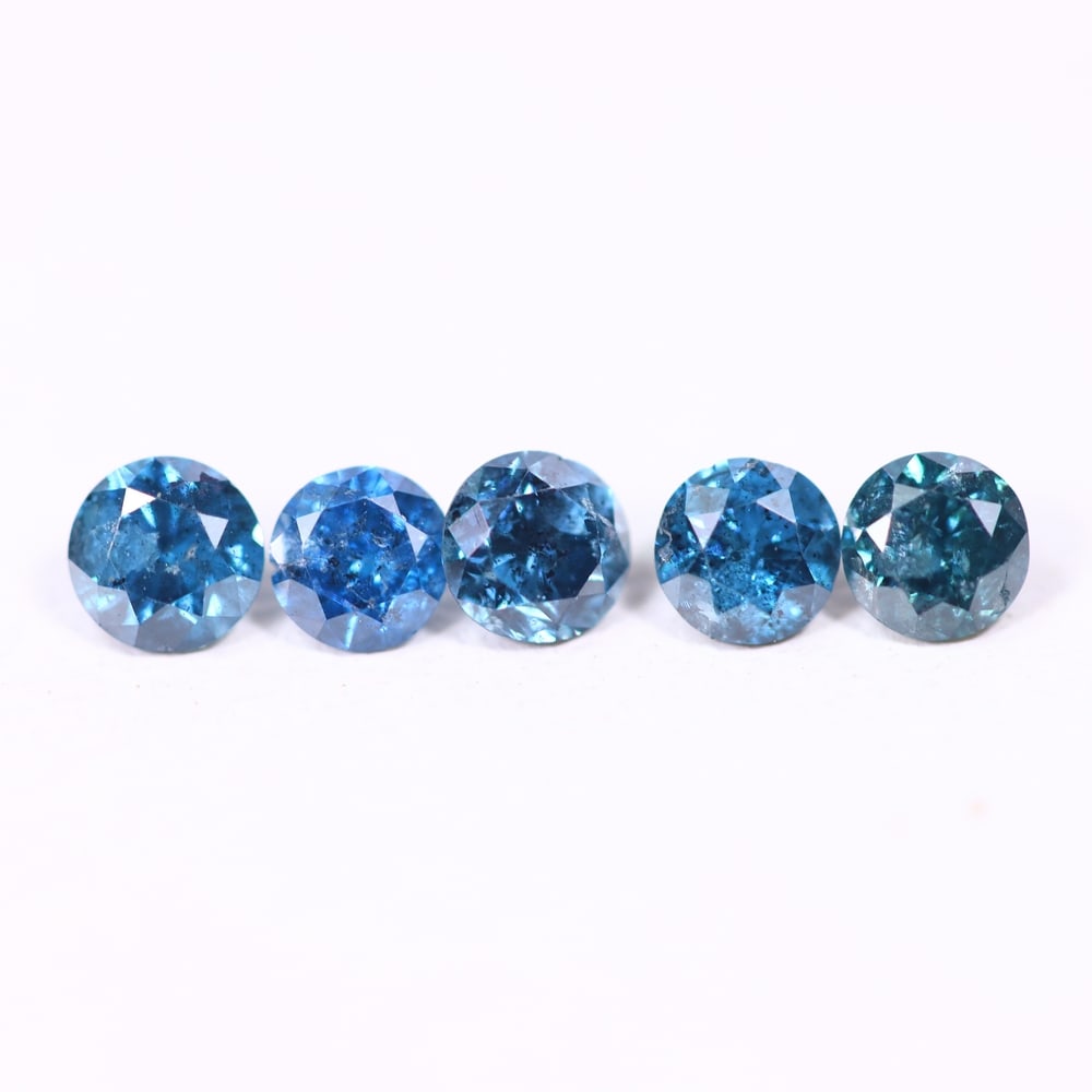 0.45ct 5pcs Blue Round Diamond 2.8mm - Natural Diamond, Loose Diamond, 614DD: Ksmith Heritage Auctioneers Subject: Natural Diamond Origin: Africa Treatment: HPHT
