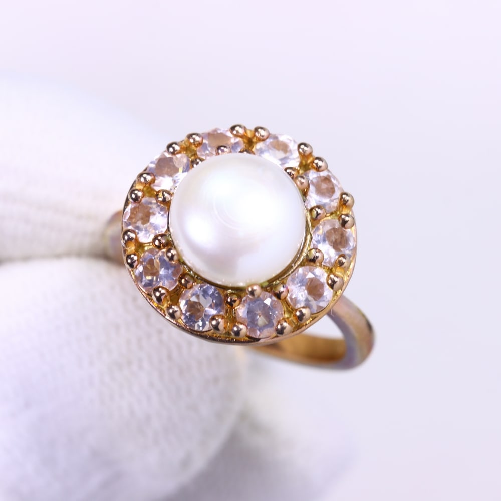 4.63g Pearl Ring - 925 Sterling Silver - Size US 5.5 , 114C: Ksmith Heritage Auctioneers
