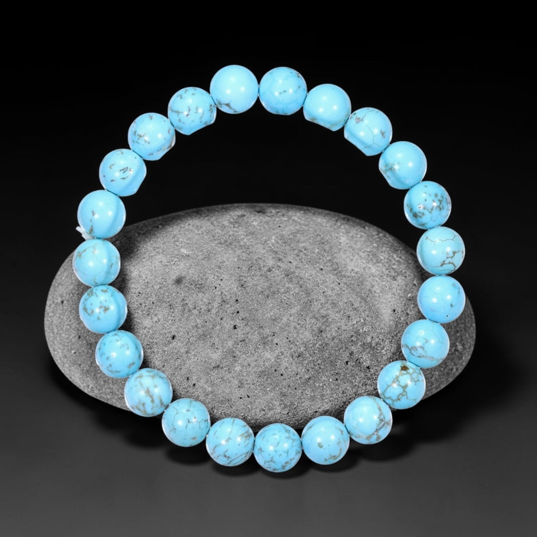18.92g Turquoise Bracelet - Polished Beads , 561E: Ksmith Heritage Auctioneers Subject: Natural Turquoise Carat Weight: 18.92g