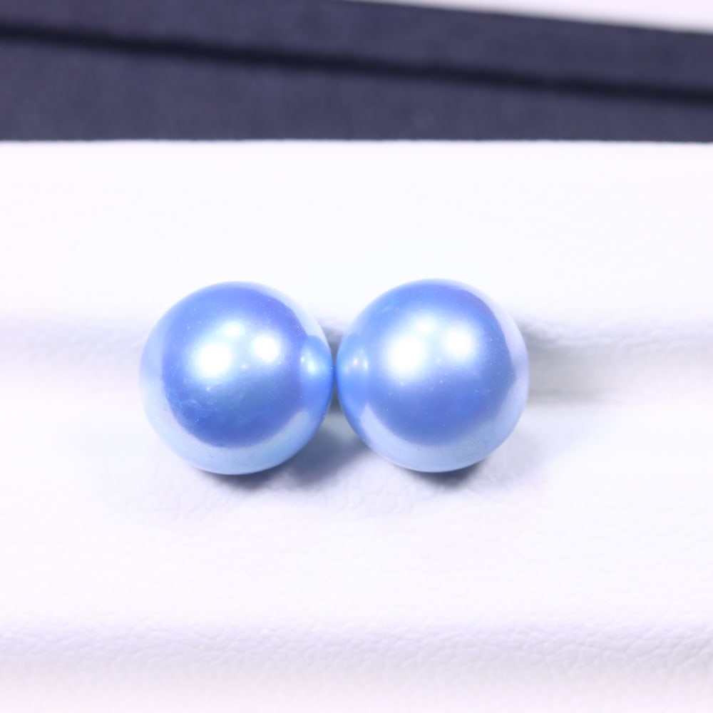 6.22cts Blue Freshwater Pearl Pair 7.5mm - No Hole Drill , 479C: Ksmith Heritage Auctioneers Subject: Natural Pearl Treatment: Colour Enhance Shape: Round Bead Type: Without hole, no drill