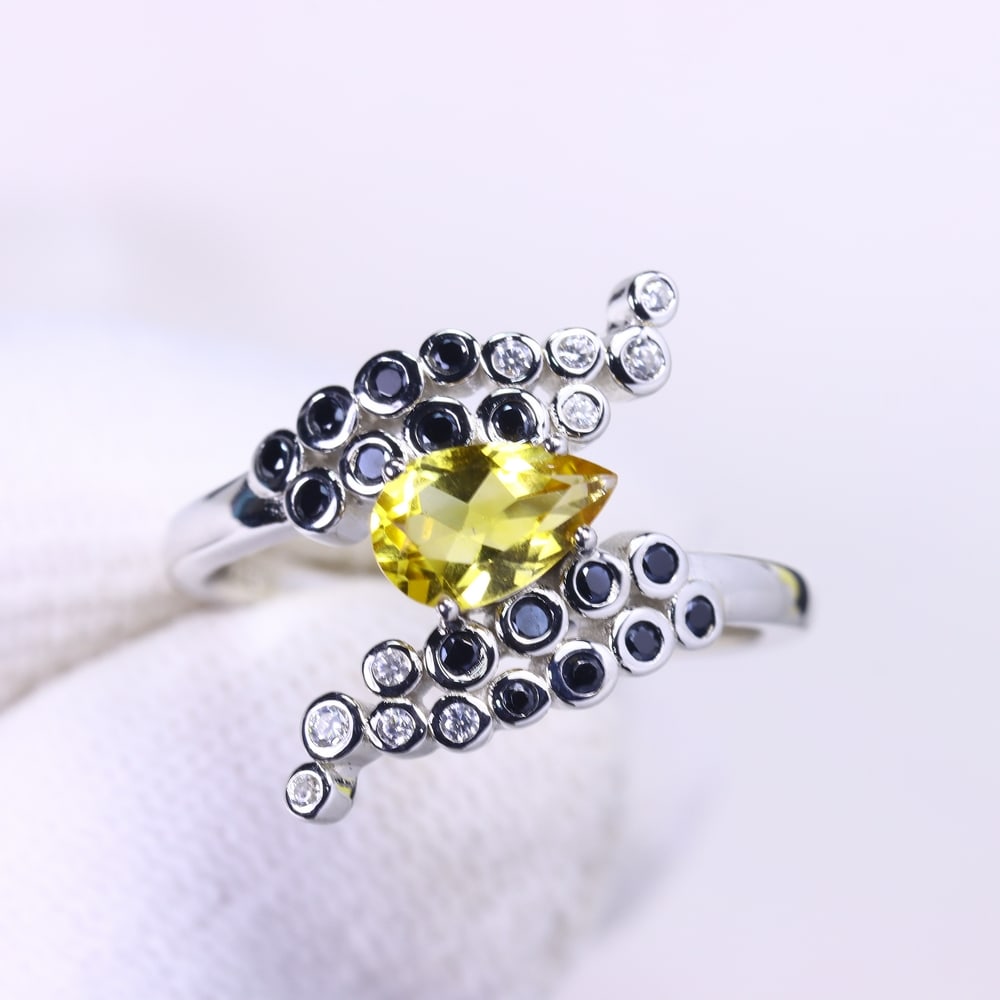 3.87g Citrine Ring - 925 Sterling Silver - Size US 8 , 128C (1 of 3)