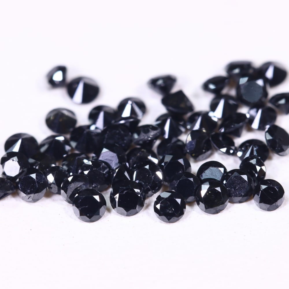 1.30ct 50pcs Black Diamond Lot 1.6mm-1.9mm - Natural Diamond, Loose Diamond, 47DD (1 of 2)