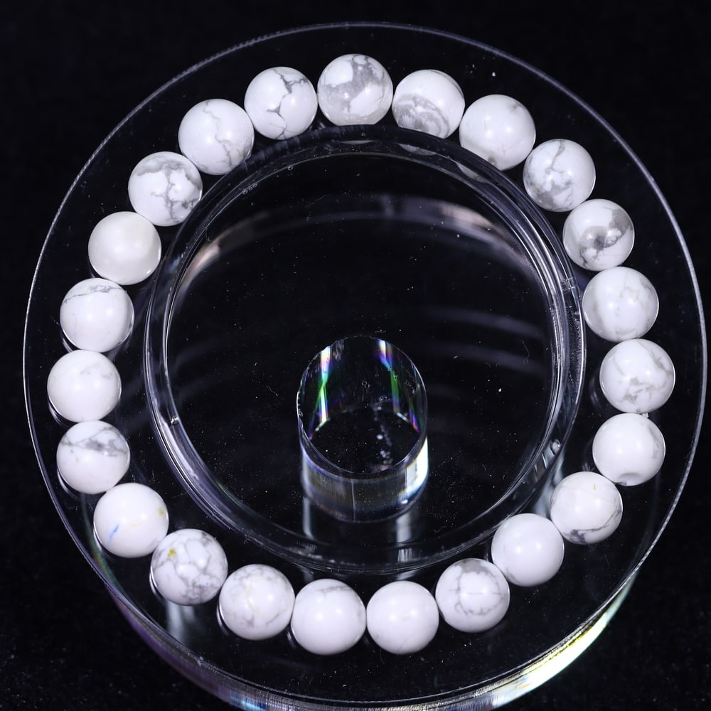 21.92g White Howlite Bracelet - Polished Beads , 626E (1 of 3)