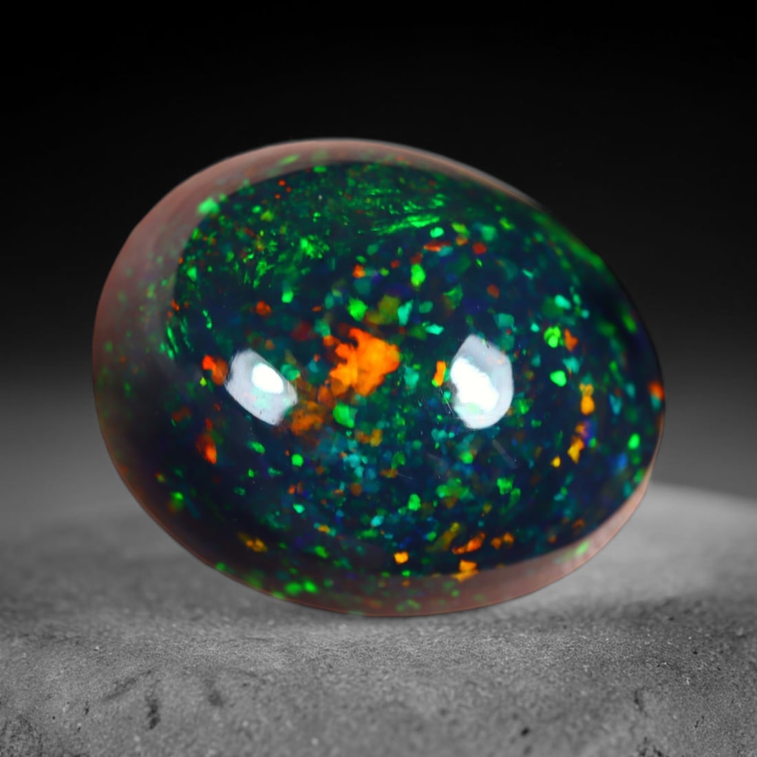 3.87Ct Natural Ethiopian Black Opal - 12.3x10.0x6.7 mm , 816C: Ksmith Heritage Auctioneers Subject: Natural Ethiopian Welo Opal Origin: Ethiopia Treatment: Smoked